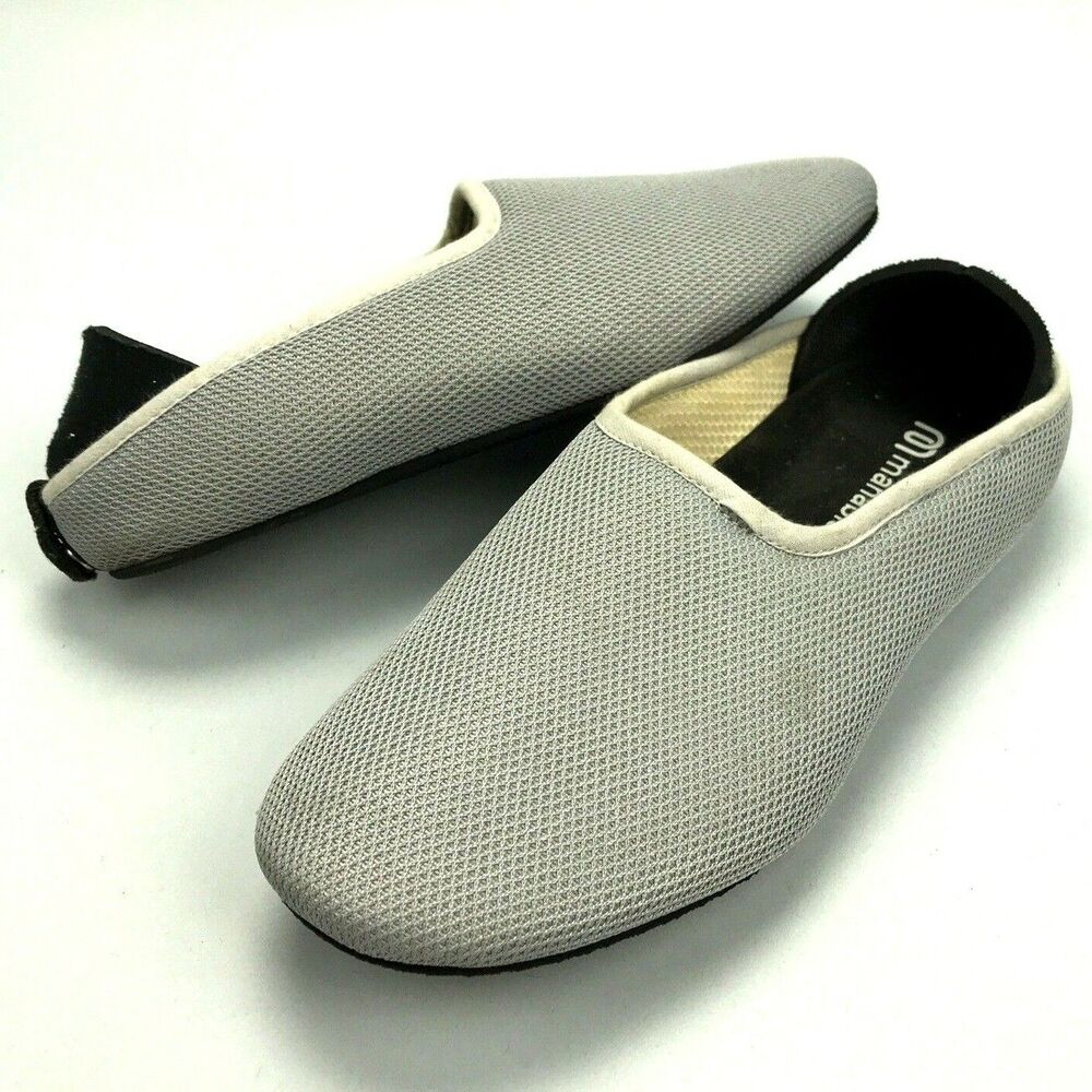 Mahabis Women's Size 40 (US 9.5-10) Slippers Slip On Gray w/ Beige EVA Sole Shoe